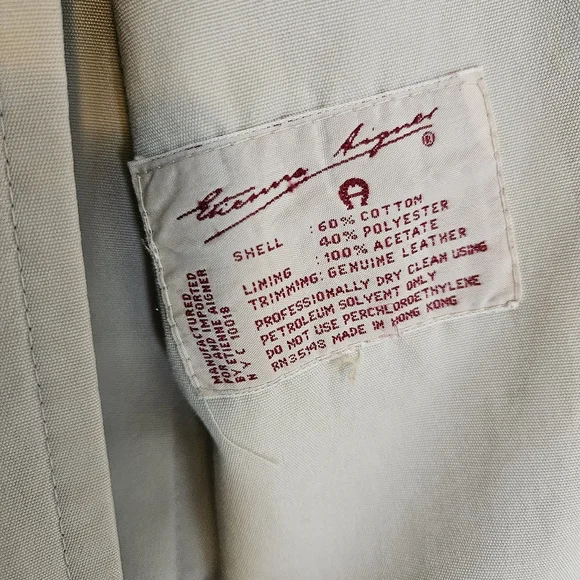 Vintage ETIENNE AIGNER Womens Full‎ Length Trench Coat SIZE 12 - Regular RN35148 - Picture 14 of 16